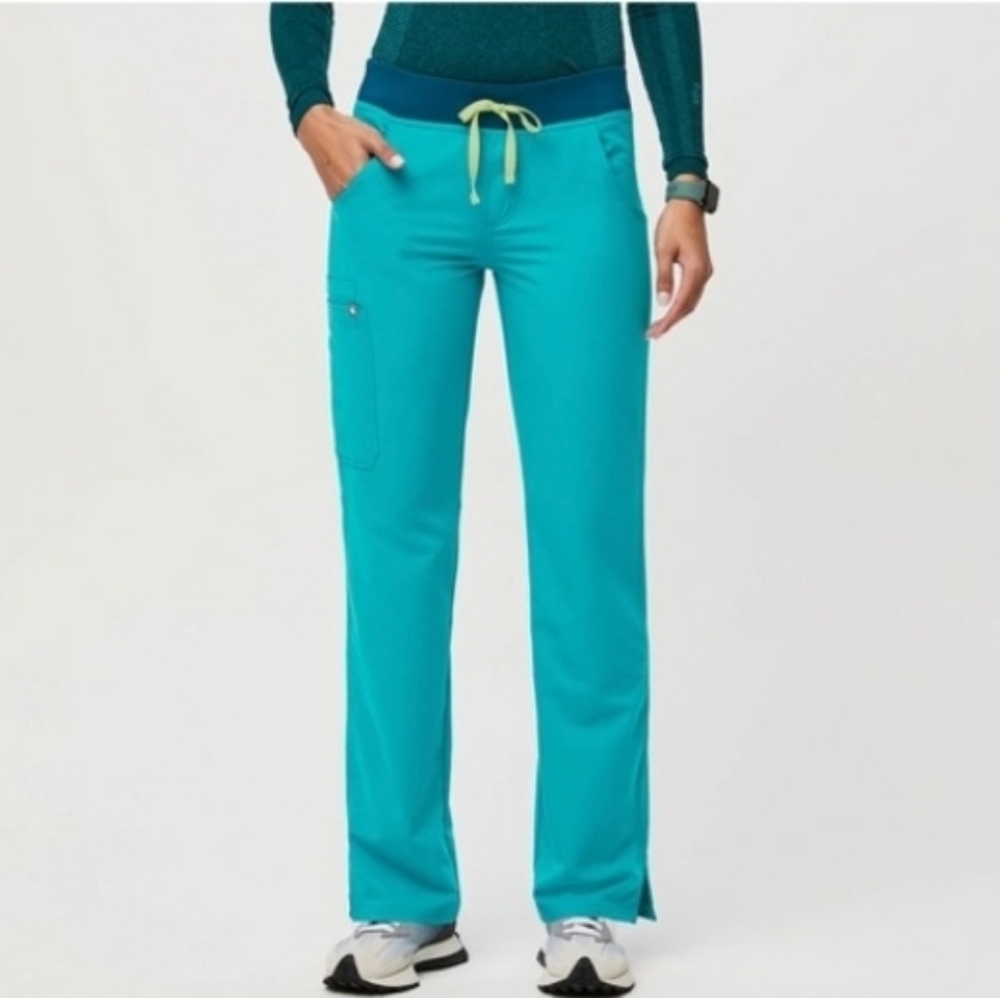 FIGS Technical Collection Scrub Pants Womens XL Jogger Elastic Waist Teal